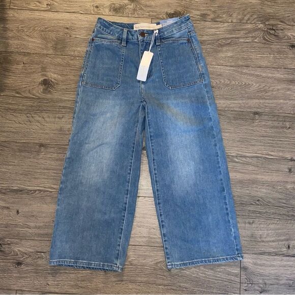 Soft Surroundings The Ultimate Wide‎ Leg Cropped Jeans Womens Sz 2 NEW NWT - Picture 1 of 4